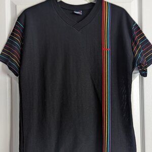 Vintage Trax Activewear Mesh Pride Side Stripe Rainbow Shirt